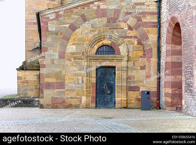 small entrance at the Speyer Cathedral located in Speyer, Germany