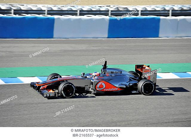 Jenson Button, GBR, driving a McLaren Mercedes during Formula One testing for the 2012 season in Jerez, Spain, Europe