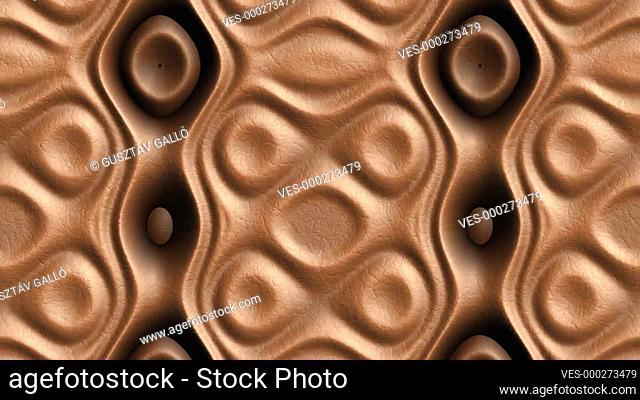 3d abstract brown wave leather background animation of seamless loop