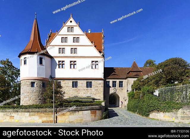 Ratibor Castle, hunting lodge, late Renaissance, built 1535-1537 by Market Count George the Pious, view from south, town of Roth, Middle Franconia, Franconia