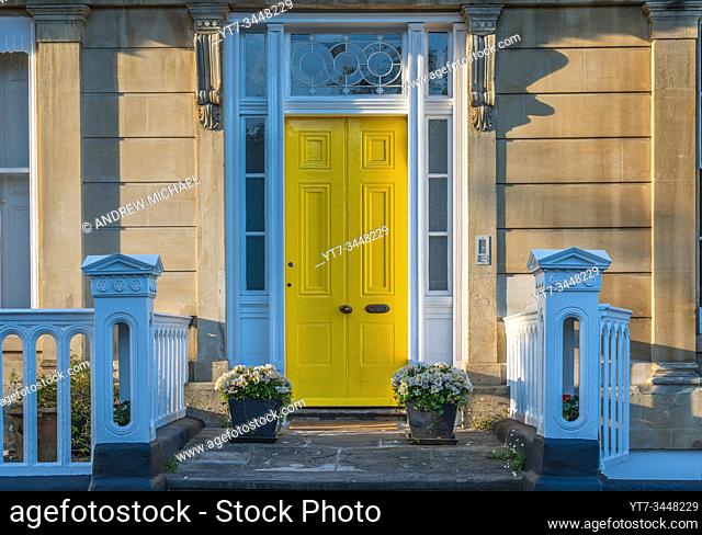 Georgian door on Lansdown place in Clifton Village, Bristol, England. UK