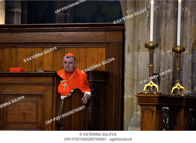 Prague Archbishop Cardinal Dominik Duka during the traditional pilgrimage mass served in the Saint Vitus Cathedral in Prague, Czech Republic, on September 28