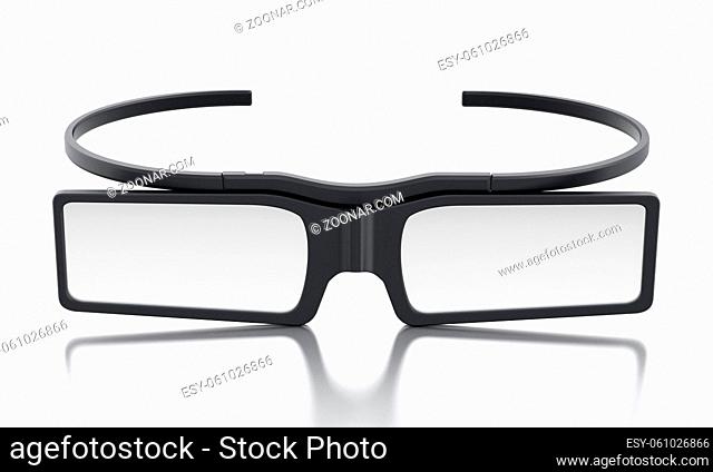 3D glasses isolated on white background with reflection