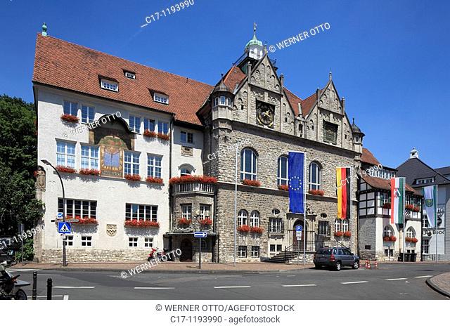 Germany, Bergisch Gladbach, Bergisches Land, North Rhine-Westphalia, Konrad Adenauer Square, city hall, historicism