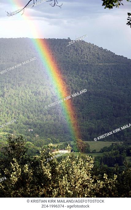 Beautiful rainbow in the Alps. Provence. France