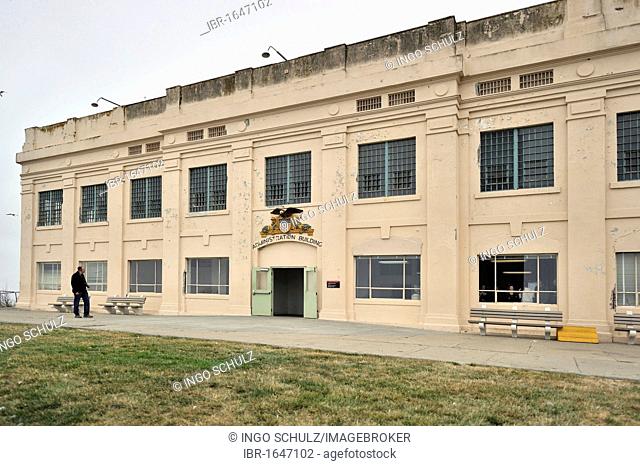Exterior, prison administration building, Alcatraz Island, California, USA