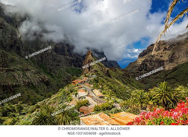 Bergdorf Masca, Masca-Schlucht, Barranco de Masca, Teno-Gebirge, Teneriffa, Kanarische Inseln, Spanien, Europa