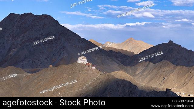 The Namgyal Tsemo Gompa Monastery on Tsenmo Hill, a viewpoint over Leh, Ladakh, Jammu and Kashmir, India, Asia