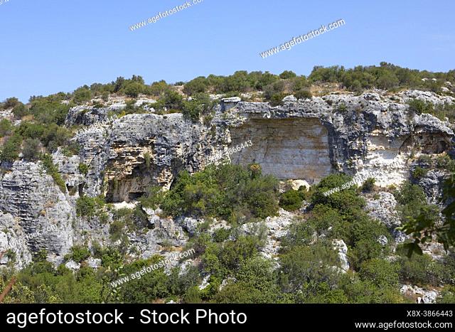 The archeological site of Cave of Ispica, Sicily, Italy