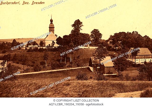 Buildings in Landkreis Mittelsachsen, Postcards of buildings in Landkreis Mittelsachsen, Burkersdorf (Frauenstein), Churches in Landkreis Mittelsachsen, 1918