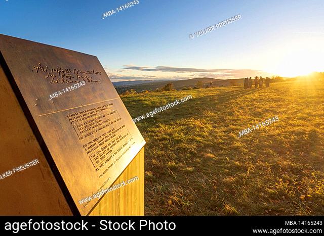 vienna, sigmund freud stele, meadow bellevuewiese, view to vienna, trees, autumn colors in 19. döbling, vienna, austria