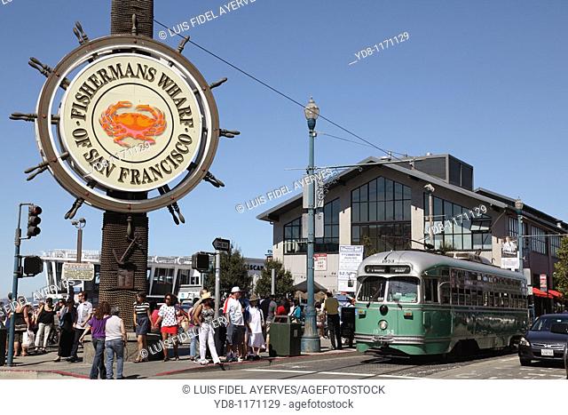 Cable Car, Fishermans Wharf, City of San Francisco, California, USA