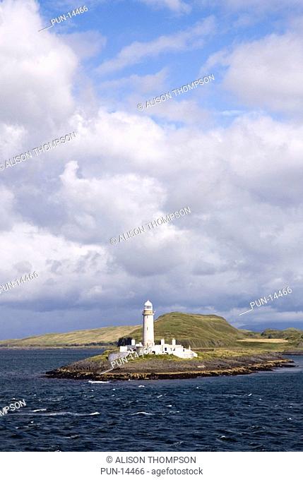 Lismore lighthouse, Eilean Musdile, the Firth of Lorne at the entrance to Loch Linnhe, Scotland