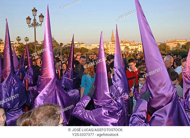 Holy Week. Brotherhood of La O (Nazarenes). Seville. Region of Andalusia. Spain. Europe