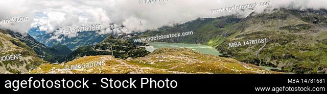Panoramic landscape of lake Tauernmoos in the High Tauern National Park, Austria