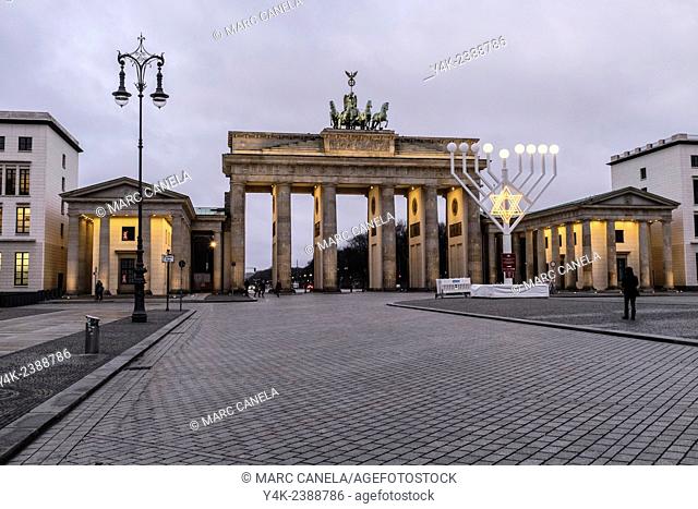 Europe, Germany, Berlin, The Brandenburg Gate German: Brandenburger Tor is an 18th-century neoclassical triumphal arch in Berlin