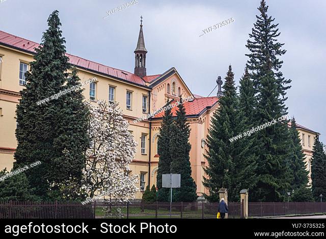 Nursing home care and chapel in Frydlant nad Ostravici town inthe Moravian-Silesian Region of the Czech Republic