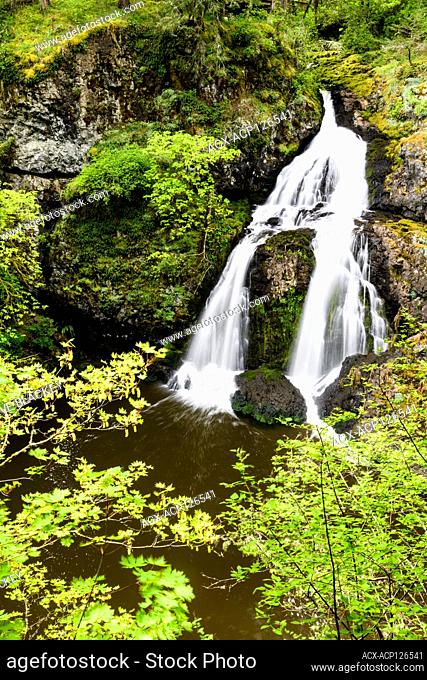 Sitting Lady Falls in Metchosin near Victoria, British Columbia, Canada