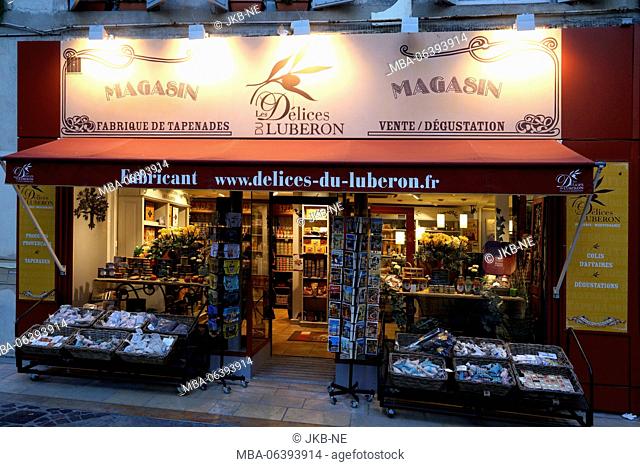 Europe, France, Provence-Alpes-Cote d'Azur, Avignon, delicatessen shop for olive paste