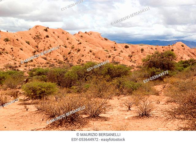 Landscape at the Los Colorados, the colorful valley in Jujuy Province in northern Argentina