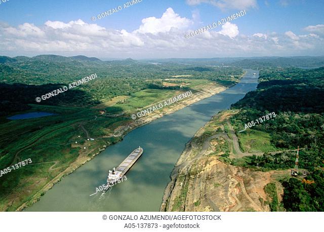 Gaillard Cut (Culebra Cut). Panama Canal. Panama