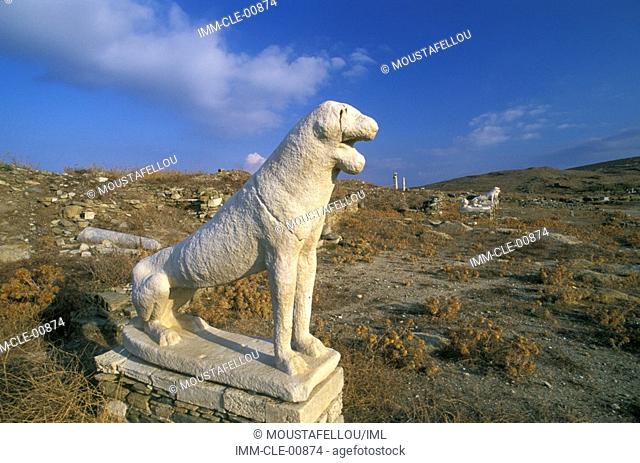 The Terrace of the Lions  Delos, Cyclades, Greece, Europe
