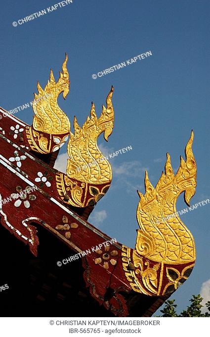 Roof ornaments, Wat Phan Tao, Chiang Mai, Thailand