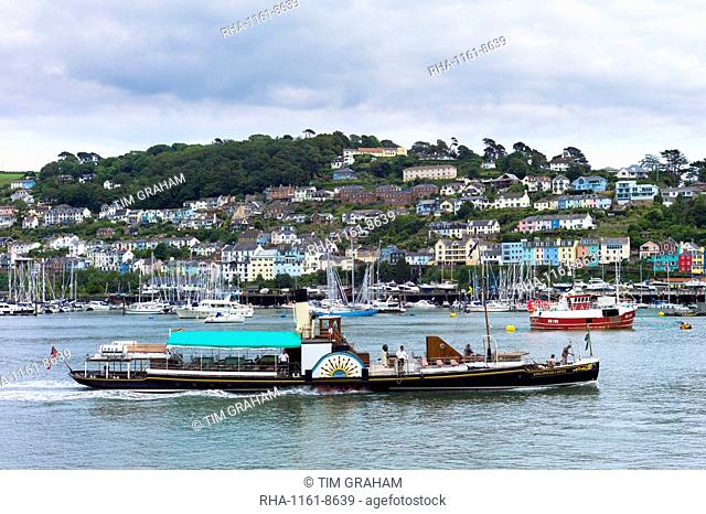Ferry boat in the harbour of River Dart at coastal resort of Dartmouth in South Devon, England, United Kingdom, Europe