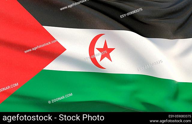 Background with flag of Sahrawi Arab Democratic Republic