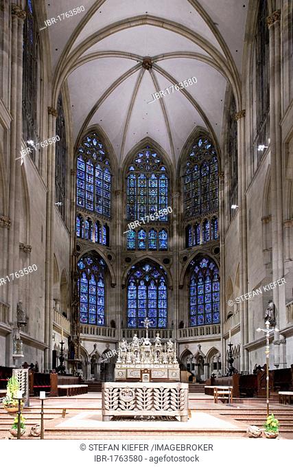 Interior, Regensburg Cathedral, UNESCO World Heritage Site, Regensburg, Bavaria, Germany, Europe