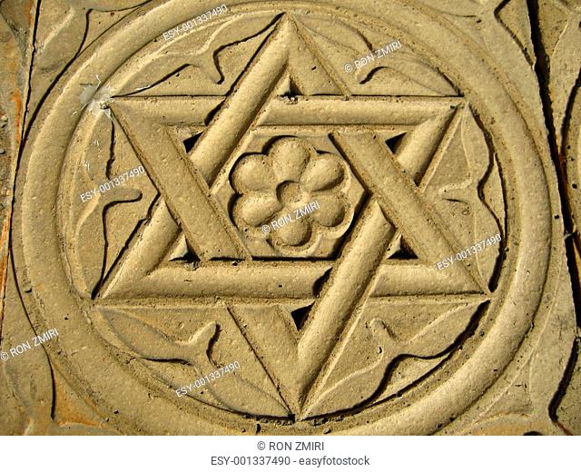 Star of David engraved in stone - Judaism