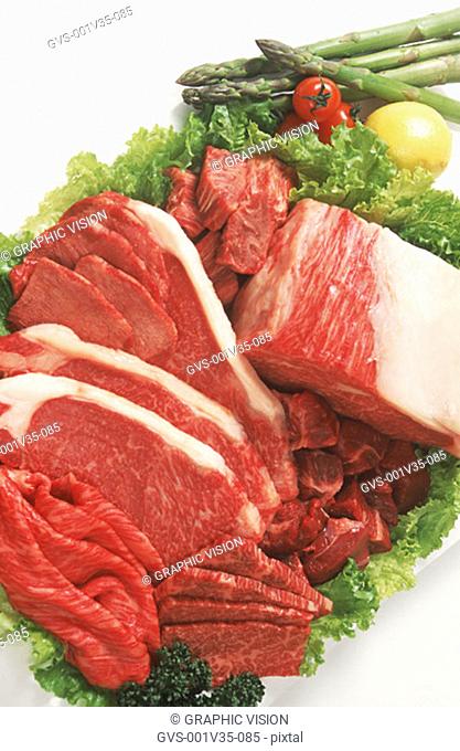 Assorted Cuts of Beef with Vegetables