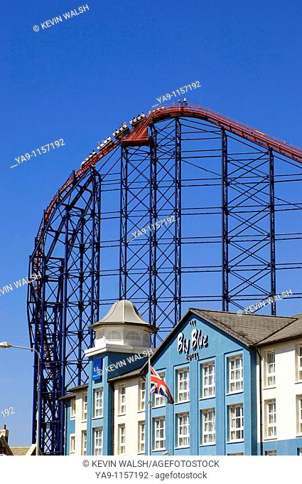 The Big One roller coaster and Big Blue Hotel, Blackpool Pleasure Beach