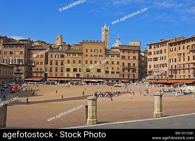 Siena, Piazza del campo, The Campo Square, Tuscany, Italy, Europe
