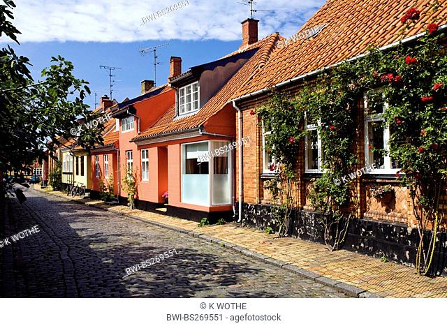 pictoresque alley, Denmark, Bornholm, Roenne