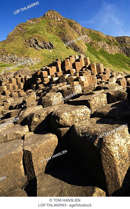 Northern Ireland, County Antrim, Giants Causeway, The interlocking basalt columns of the Giants Causeway, a World Heritage Site and National Nature Reserve