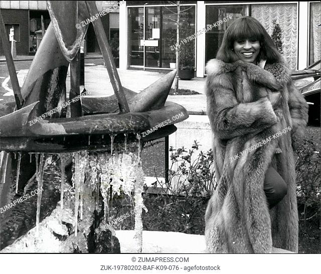 Feb. 02, 1978 - AMERICAN SOUL SINGER TINA TURNER IN BRITAIN Tina Turner, who has been described by the critics as 'the world's most exciting female soul artist'...