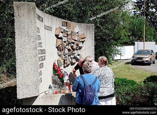 People commemorated the anniversary of the tragic train accident at the memorial of the railway accident in Studenka, Novy Jicin region, Czech Republic
