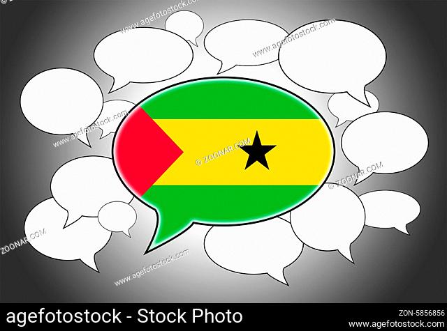 Communication concept - Speech cloud, the voice of Sao Tome and Principe