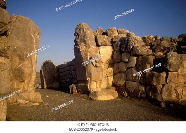 Hattusas. Ancient site of Hittite capital. Lion Gate. Unesco World Heritage site