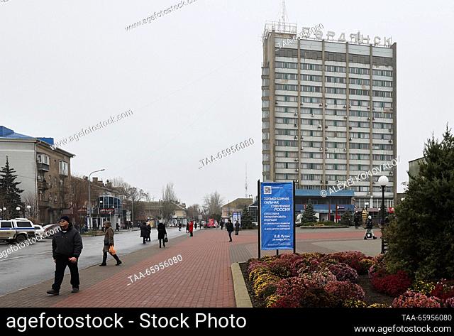 RUSSIA, ZAPOROZHYE REGION - DECEMBER 19, 2023: A view of the Berdyansk Hotel in the city of Berdyansk. Alexei Konovalov/TASS