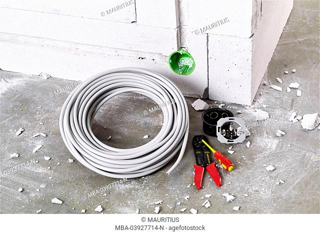 Building site, electric cable, lay, socket
