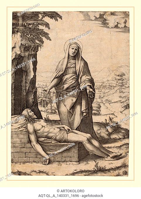 Marcantonio Raimondi after Raphael (Italian, c. 1480-c. 1534), The Lamentation of the Virgin, 1510, engraving