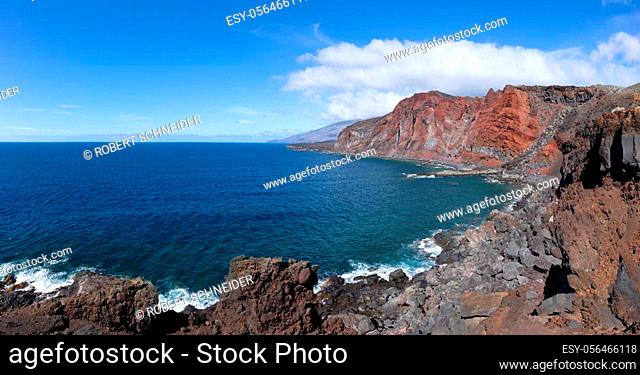 El Hierro - Volcanic landscape at the bay Bahia de Naos west of La Restinga in the south of the Canary Island, Spain