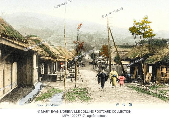 A view of a street in Hakone, Japan - Hakone is in the Kanagawa Prefecture, in Ashigarashimo District, located on the eastern foot of Hakone Pass