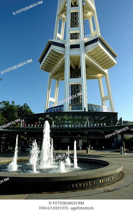 Seattle, WA, Washington, Seattle Center, Space Needle, Howard S. Wright Memorial Fountain