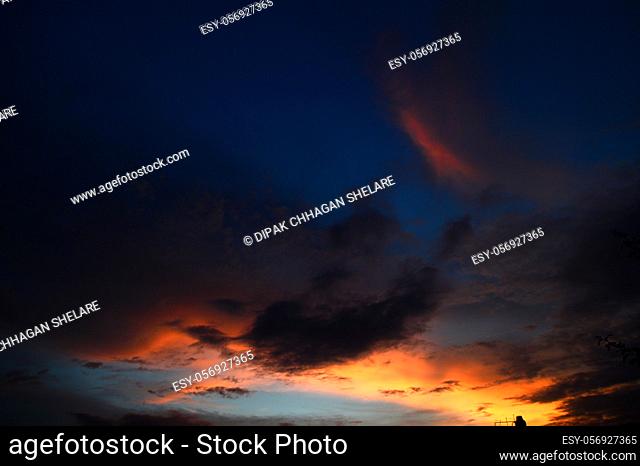 Beautiful sunset sky with clouds. Abstract sky