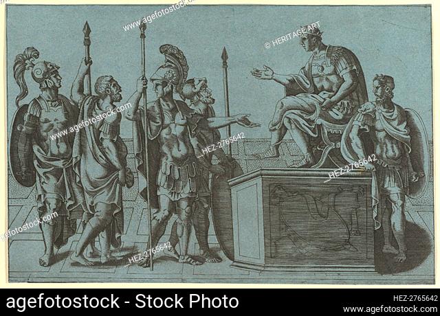 Roman Soldiers Before an Emperor, before 1540 (?). Creator: Giorgio Ghisi