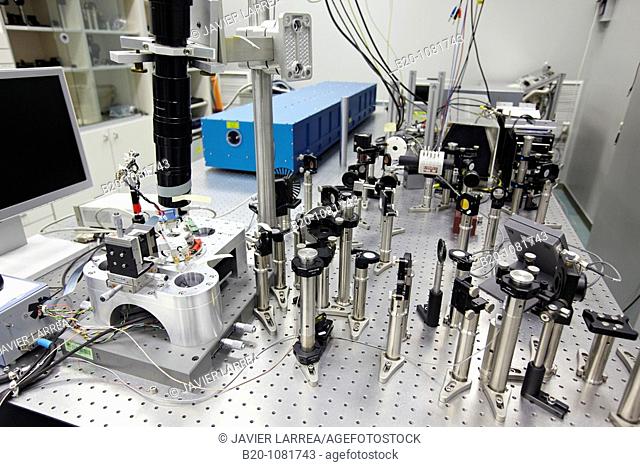Nano-optics laboratory, AFM (Atomic force microscopy) setup, optics, CO lasers, SNOM, CIC nanoGUNE, Nanoscience Cooperative Research Center, San Sebastian