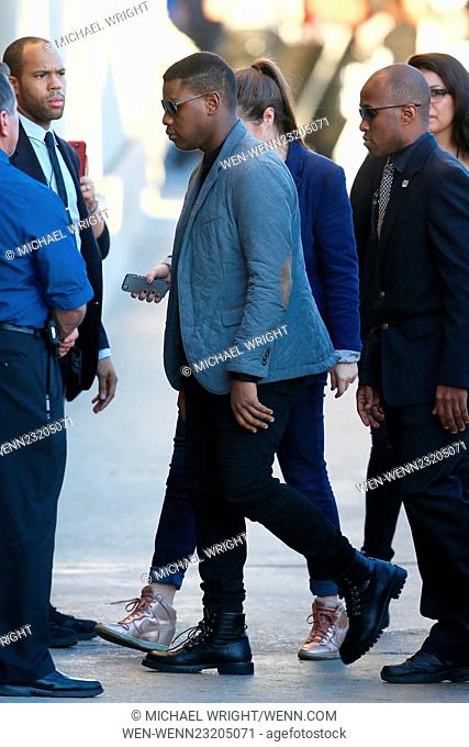 John Boyega seen arriving at the ABC studios for Jimmy Kimmel Live Featuring: John Boyega Where: Los Angeles, California